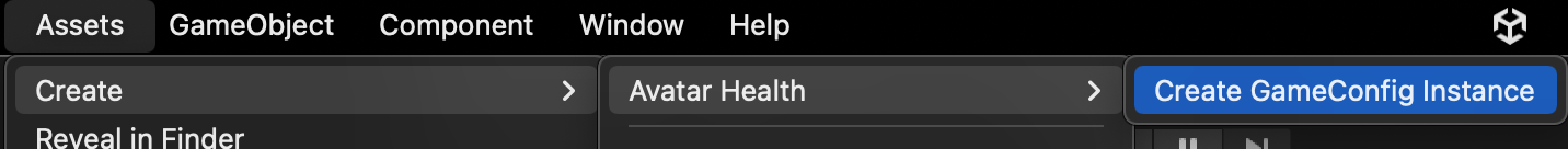 Create Game Config Instance via menu item